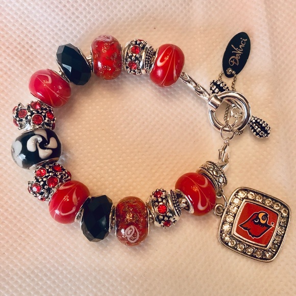 Handcrafted European Style Beaded Bracelet - Silver DaVinci Chain - Picture 1 of 11